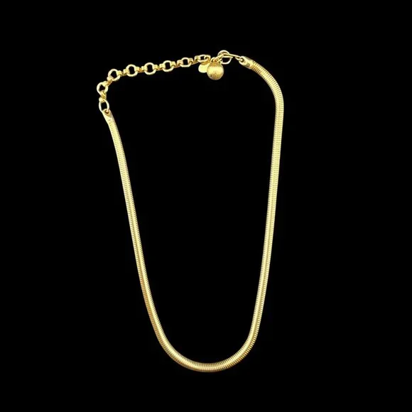Kenneth J. Lane Gold Tone Adjustable 20" Snake Chain Necklace Vintage - Picture 1 of 10